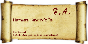 Harmat András névjegykártya
